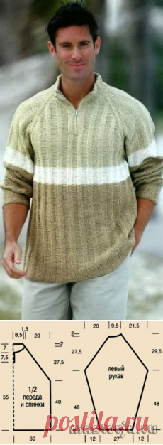 Трехцветный пуловер с рукавом реглан » Мастерю - все своими руками