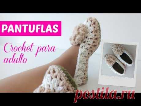 Cómo tejer pantuflas a crochet tamaño adulto