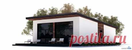 House Plan CH265 Small house with affordable building budget. Two bedrooms, open planning, suitable to narrow lot.
