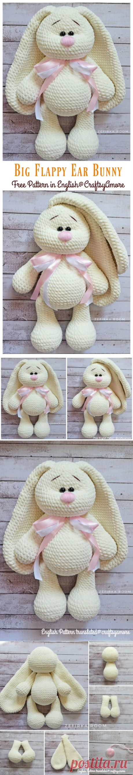 Crochet Big Flappy Ear Bunny Amigurumi Free Pattern