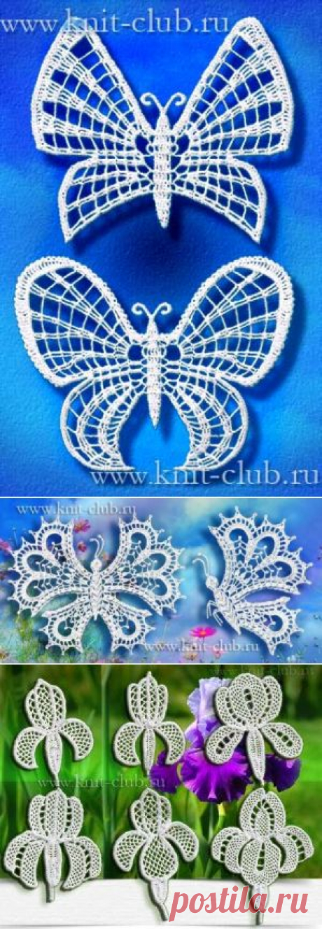 Вязание бабочек крючком. Схемы вязания