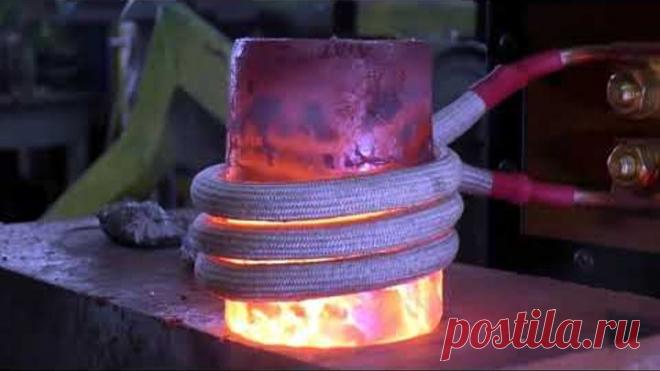 Плавлю алюминий вместе с тиглем! Индукционный нагреватель МИКРОША-15-8-ВЧ.