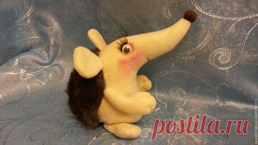 Купить Любопытный Ёжик. - комбинированный, ежик, игрушка, флис, мех искусственный