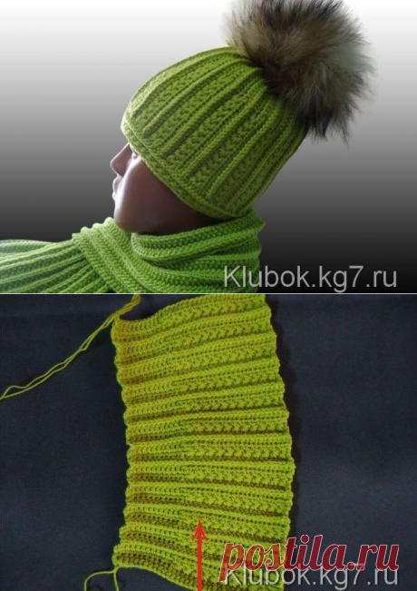 Шапочка крючком, связанная поперёк | Клубок