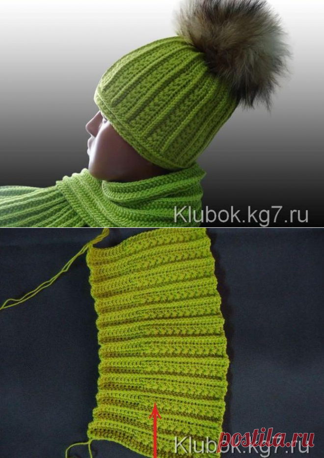 Шапочка крючком, связанная поперёк | Клубок