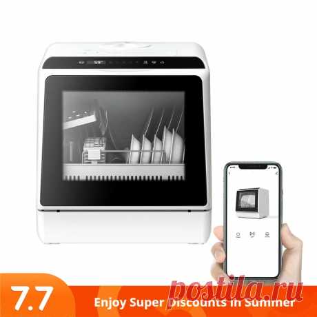 Blitzwolf®bw-cdw1 smart portable countertop dishwasher with app control, 4-6 sets big capacity, dual water inlet modes, 360°spraying, 75°high temperature, five cleaning modes, drying function Sale - Banggood.com-arrival notice