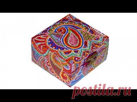 Деревянная шкатулка. Точечная роспись. Мастер класс
