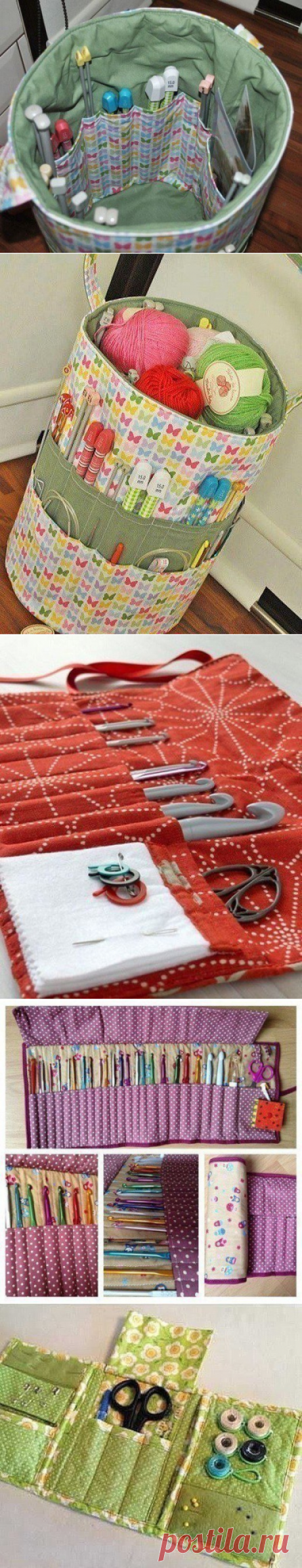 Маленькие самодельные хитрости для хранения крючков, спиц, иголок.