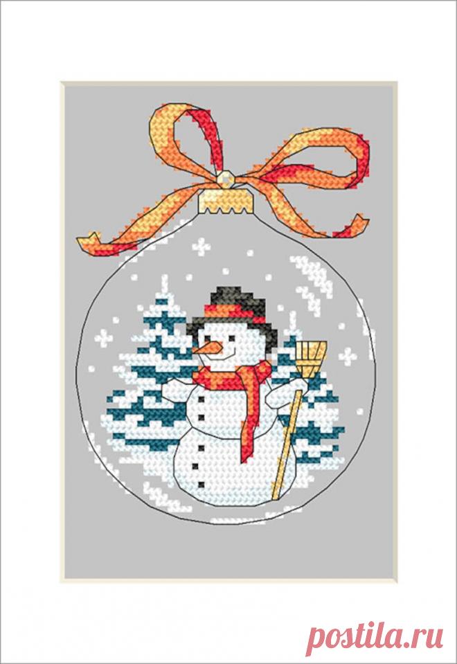 Christmas ball with a snowman Digital Counted Cross Stitch - Etsy España