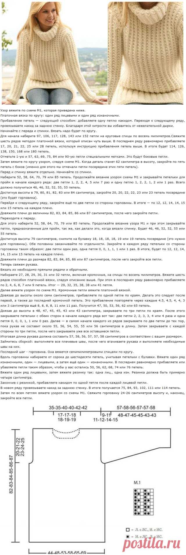 Вязание свитера, пуловера, джемпера для женщин. Схемы, МК с описанием
