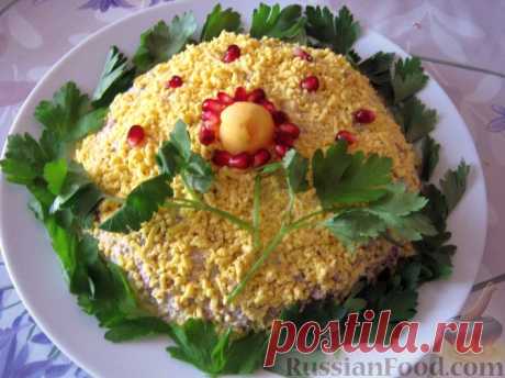 Рецепт: Салат "Мимоза" с рисом на RussianFood.com