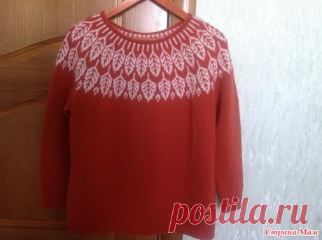 Пуловер с кокеткой, листья"/Arboreal by Jennifer Steingass для проекта, Парные танцы! Приглашаю дам! ;-)) " - Хенд-Мейд | HANDMADE - Страна Мам