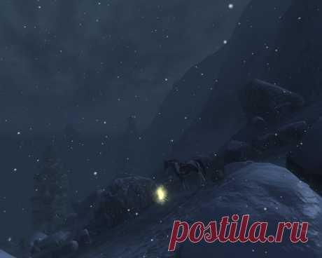 Горы Джерол. Ночь. Снег. Блуждающий огонек.
Jerall Mountains. Night. Snowfall.Will-o-the-Wisp.