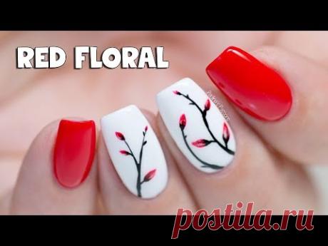 EASY GEL NAILS - Soft Red Floral