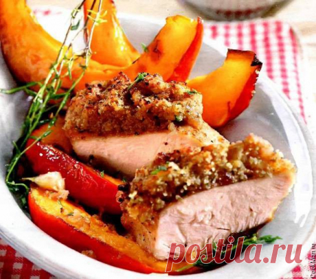 Куриная грудка, запеченная в духовке с тыквой | рецепт от Джек