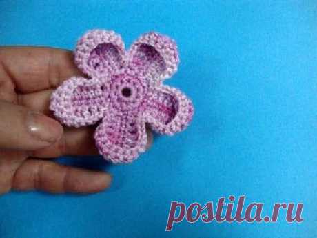 Вязаные цветы Crochet flower pattern Урок вязание крючком 56