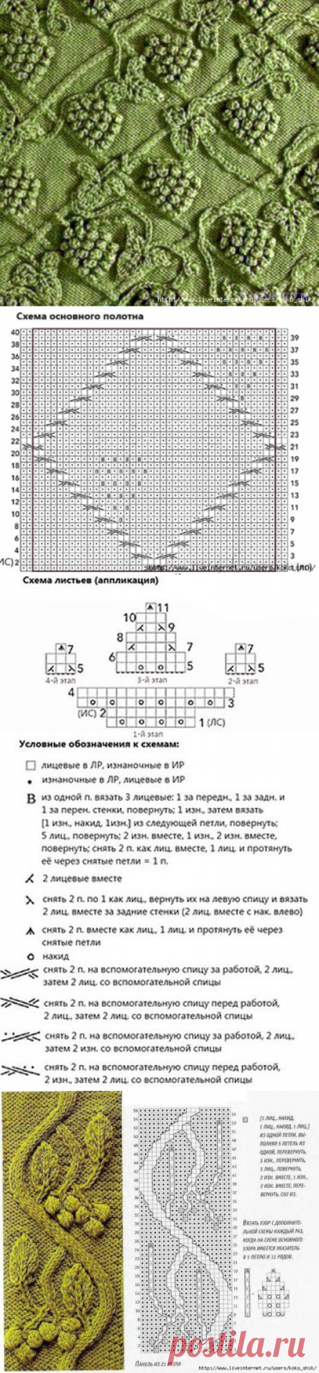 Вязание крючком и спицами - &quot;Виноградная гроздь&quot; крючком и спицами в разных вариантах