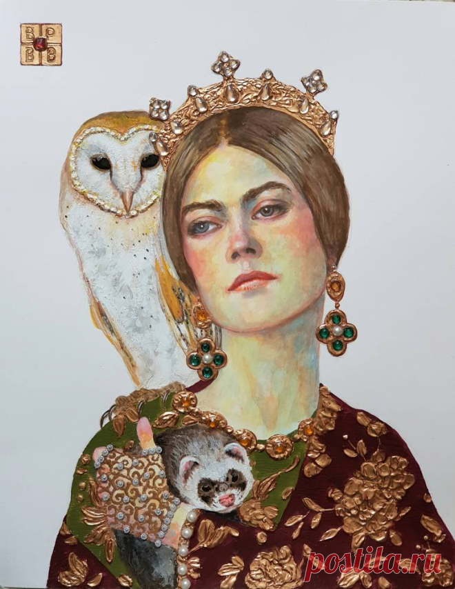 Woman and psychopomps Painting by B A H M A N | Saatchi Art