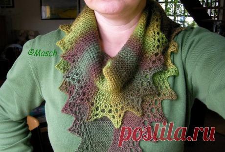 ШАЛЬ-ШАРФ/БАКТУС «НЕДОТРОГА» (Вязание спицами) | Журнал Вдохновение Рукодельницы