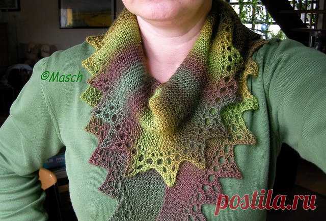 ШАЛЬ-ШАРФ/БАКТУС «НЕДОТРОГА» (Вязание спицами) | Журнал Вдохновение Рукодельницы