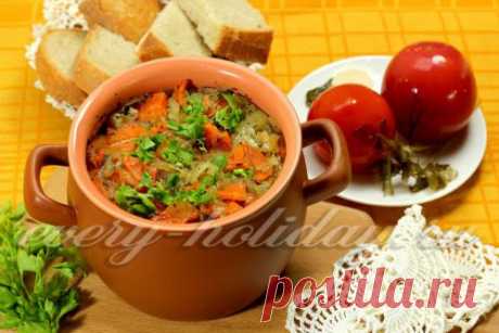 Картошка с грибами в горшочках
