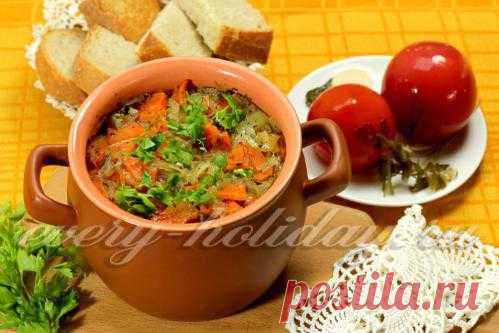 Картошка с грибами в горшочках