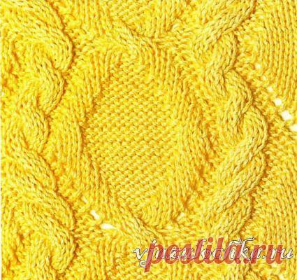 Узор спицами «Ромбы из кос»