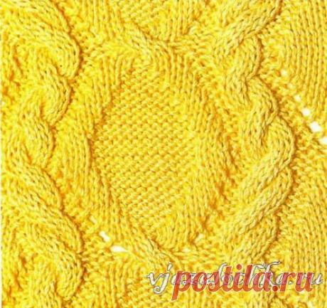 Узор спицами «Ромбы из кос»