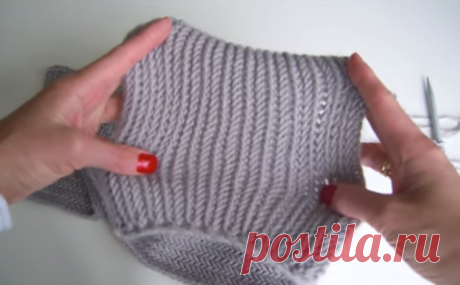 Мужской шарф узором &quot;ёлочка&quot;.