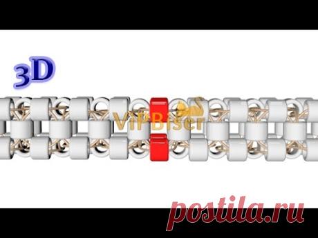 Beaded square harness - connection. 3D tutorial for beginners. www.vipbiser.com