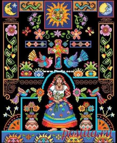 К югу от границы Fiesta Sampler от Kooler Design Studio. Связь / Загрузка вышивки крестом (Не могу опубликовать только в новой теме) -Крест строчки Сканированные рисунки-PinDIY.com