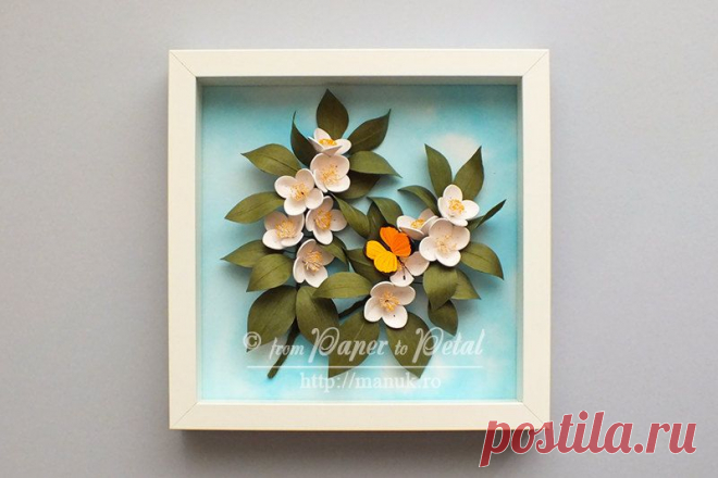 Wall Art Paper Quilling Spring Flower English от PaperToPetal