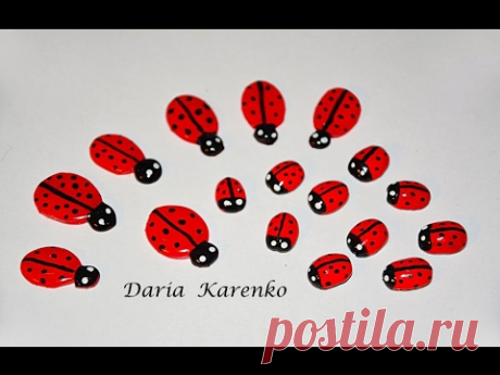 (81) DIY Божья коровка для канзаши и украшений. Два способа! / Ladybug kanzashi - YouTube