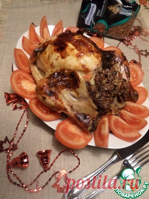 Курица, фаршированная рисом, яблоком, барбарисом - кулинарный рецепт