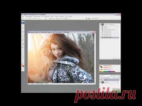 Создание светового эффекта в фотошопе. - YouTube
