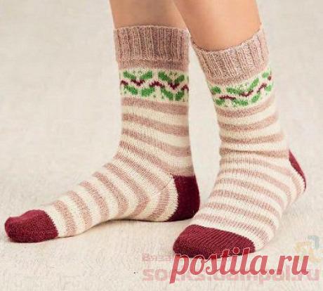 Вязаные носки «Рождественский пудинг» | ВЯЗАНЫЕ НОСКИ