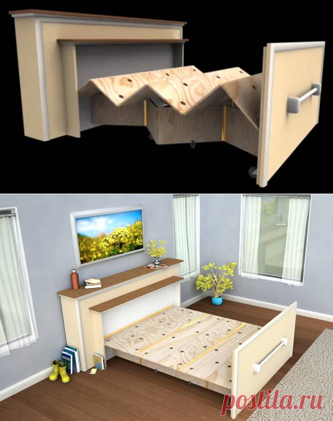 Live in a tiny house? Build a DIY built-in roll-out bed : TreeHugger