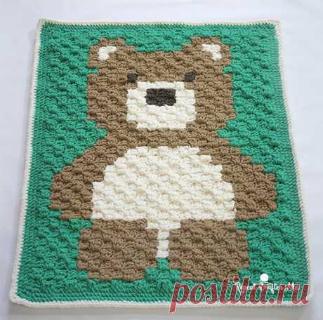Crochet C2C Bernat Blanket Bear - Repeat Crafter Me