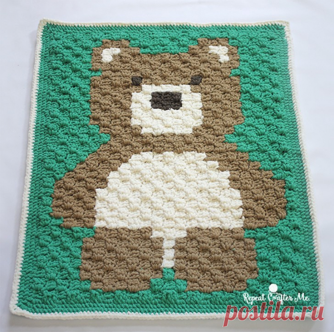 Crochet C2C Bernat Blanket Bear - Repeat Crafter Me