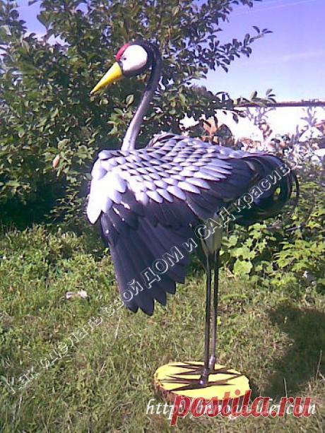 ВЕНЦЕНОСНЫЙ ЖУРАВЛЬ. МАСТЕР-КЛАСС. - Из пластиковых бутылок - Рукоделие и творчество - Рукоделие