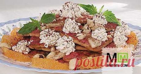 Десерт из печенья и фруктов - кулинарный рецепт. Миллион Меню