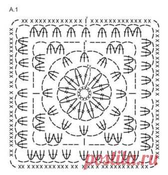 Простой мотив для вязания пледа крючком из категории Интересные идеи – Вязаные идеи, идеи для вязания