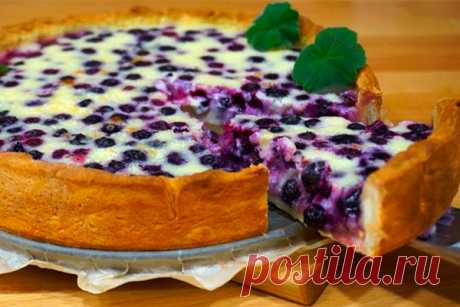 Пирог с ягодами со сметанной заливкой - Интересный блог Вкуснейший пирог из песочного теста с нежнейшей начинкой. Можно брать для пирога любые ягоды: смородину, малину, клубнику, ежевику, чернику и т.д. Ягоды