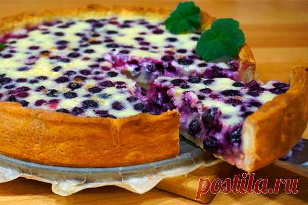 Пирог с ягодами со сметанной заливкой - Интересный блог Вкуснейший пирог из песочного теста с нежнейшей начинкой. Можно брать для пирога любые ягоды: смородину, малину, клубнику, ежевику, чернику и т.д. Ягоды