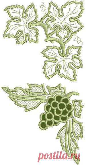 Advanced Embroidery Designs - Grapes and Vine Lace Set