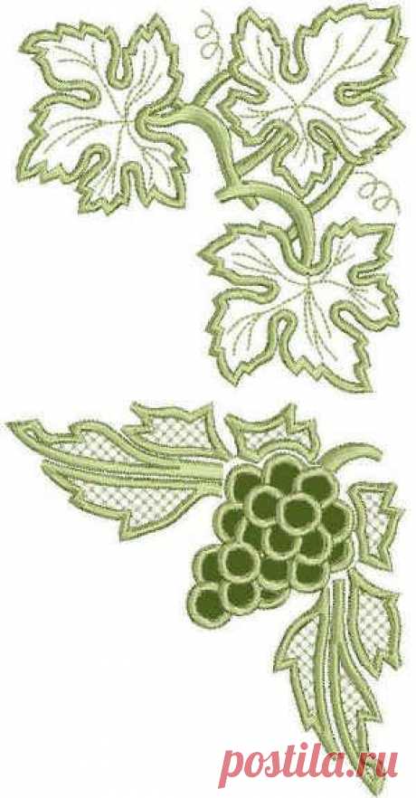 Advanced Embroidery Designs - Grapes and Vine Lace Set