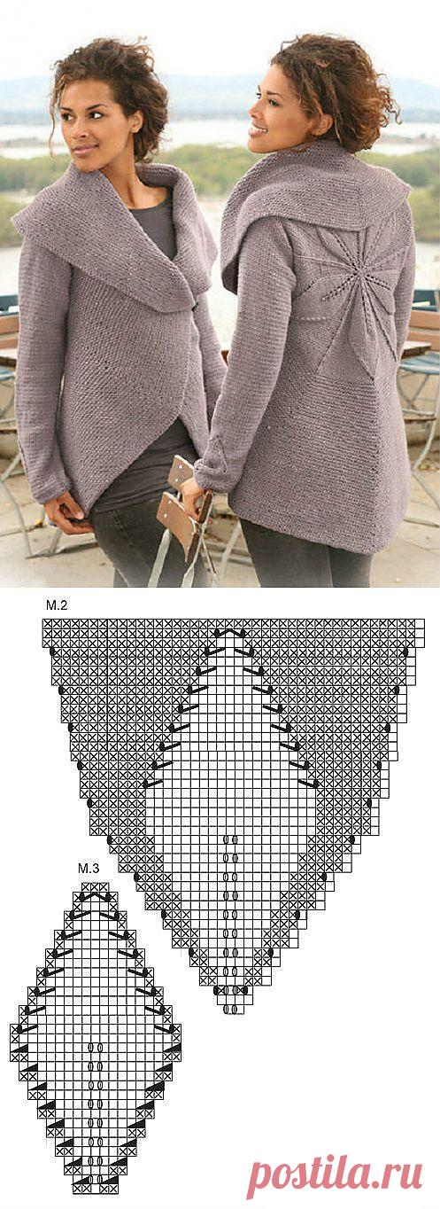 Волшебный мир рукоделия: Сиреневый жакет, связанный вкруговую