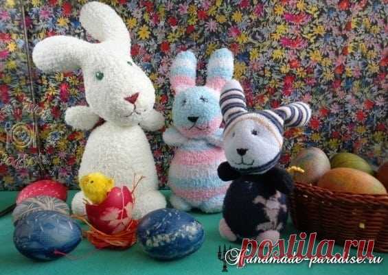 Пасхальные кролики из махровых носков