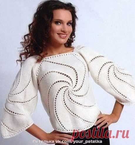 Джемпер, связанный по кругу

Размер: 36/38

Вам потребуется: 380 г белой пряжи BLUES; круговые спицы № 5; крючок № 3,5.
Показать полностью…