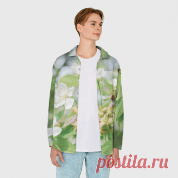 Мужская рубашка oversize 3D Цветущая ветка вишни, фото - купить по цене 4385 руб в интернет-магазине Всемайки, арт 3652995